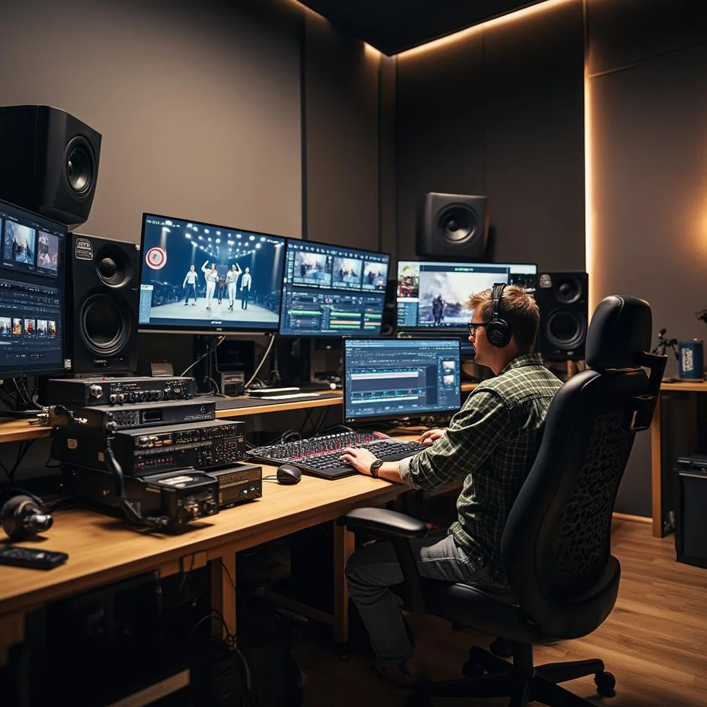 Sesión de edición en estudio